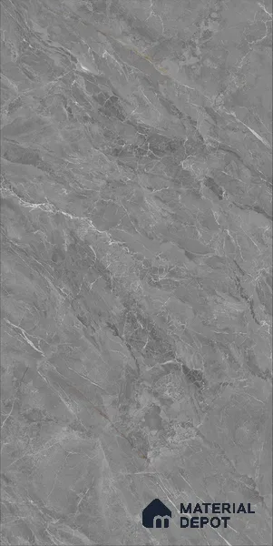 Marble Wall & Floor Tile TL 12681 B Grey 4 ft x 2 ft Glossy Finish Vitrified Tile - 9 mm | 4 Random Designs | Suitable For Living Room, Bedroom, Dining