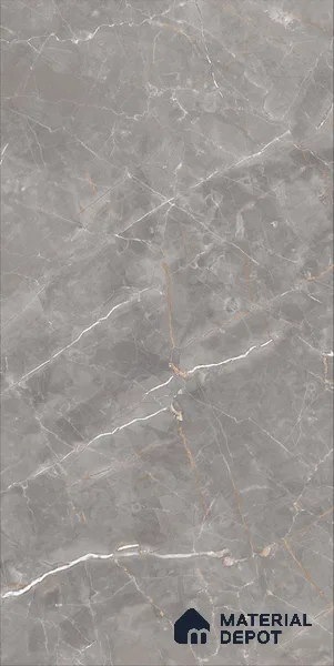 Marble Wall & Floor Tile TL 12682 Grey 4 ft x 2 ft Glossy Finish Vitrified Tile - 9 mm | 4 Random Designs | Suitable For Living Room, Bedroom, Dining