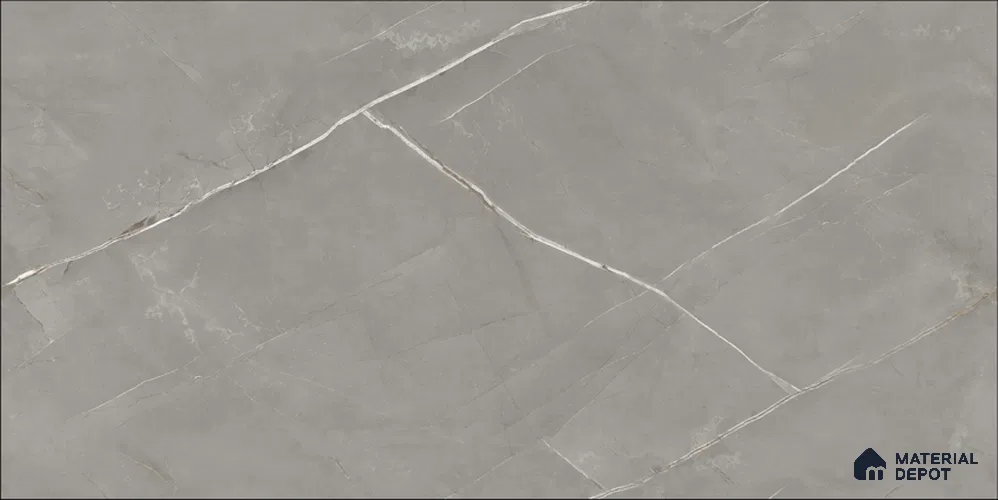 Marble Wall & Floor Tile TL 12685 B Grey 4 ft x 2 ft Glossy Finish Vitrified Tile - 9 mm | 4 Random Designs | Suitable For Living Room, Bedroom, Dining