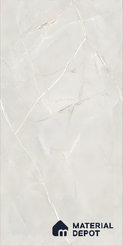 Marble Wall & Floor Tile TL 12685 White 4 ft x 2 ft Glossy Finish Vitrified Tile - 9 mm | 4 Random Designs | Suitable For Living Room, Bedroom, Dining