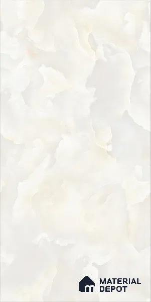 Marble Wall & Floor Tile TL 12687 White 4 ft x 2 ft Glossy Finish Vitrified Tile - 9 mm | 4 Random Designs | Suitable For Living Room, Bedroom, Dining