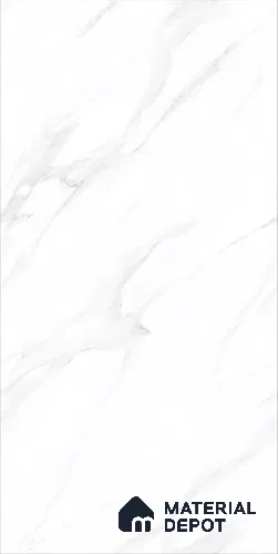 Marble Wall & Floor Tile TL 12688 White 4 ft x 2 ft Glossy Finish Vitrified Tile - 9 mm | 4 Random Designs | Suitable For Living Room, Bedroom, Dining