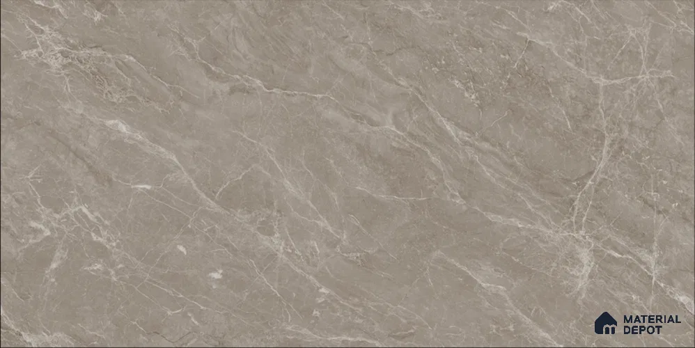 Marble Wall & Floor Tile TL 12690 C Grey 4 ft x 2 ft Glossy Finish Vitrified Tile - 9 mm | 4 Random Designs | Suitable For Living Room, Bedroom, Dining