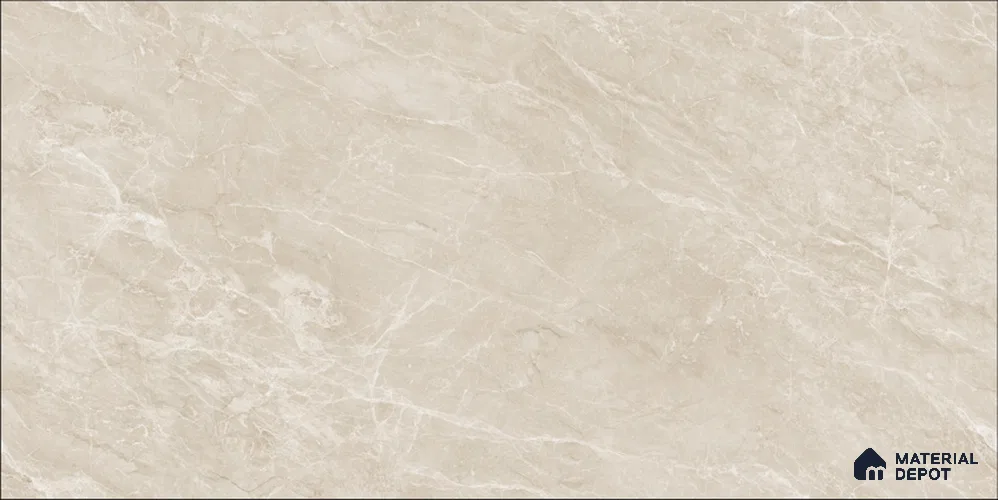 Marble Wall & Floor Tile TL 12690 D Beige 4 ft x 2 ft Glossy Finish Vitrified Tile - 9 mm | 4 Random Designs | Suitable For Living Room, Bedroom, Dining