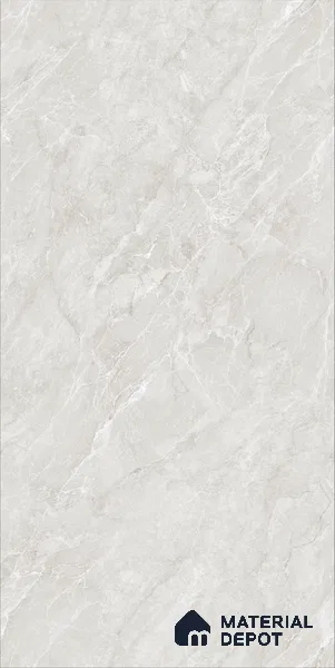 Marble Wall & Floor Tile TL 12690 White 4 ft x 2 ft Glossy Finish Vitrified Tile - 9 mm | 4 Random Designs | Suitable For Living Room, Bedroom, Dining