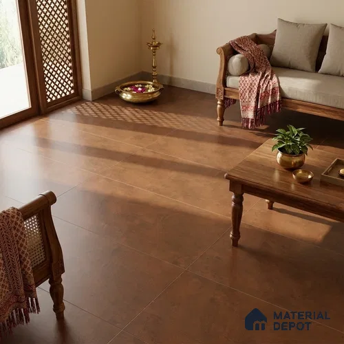 Cement Floor & Wall Tile TL 12696 E Mystic Brown 4 ft x 2 ft Punch Matte Finish Vitrified Tile - 9 mm