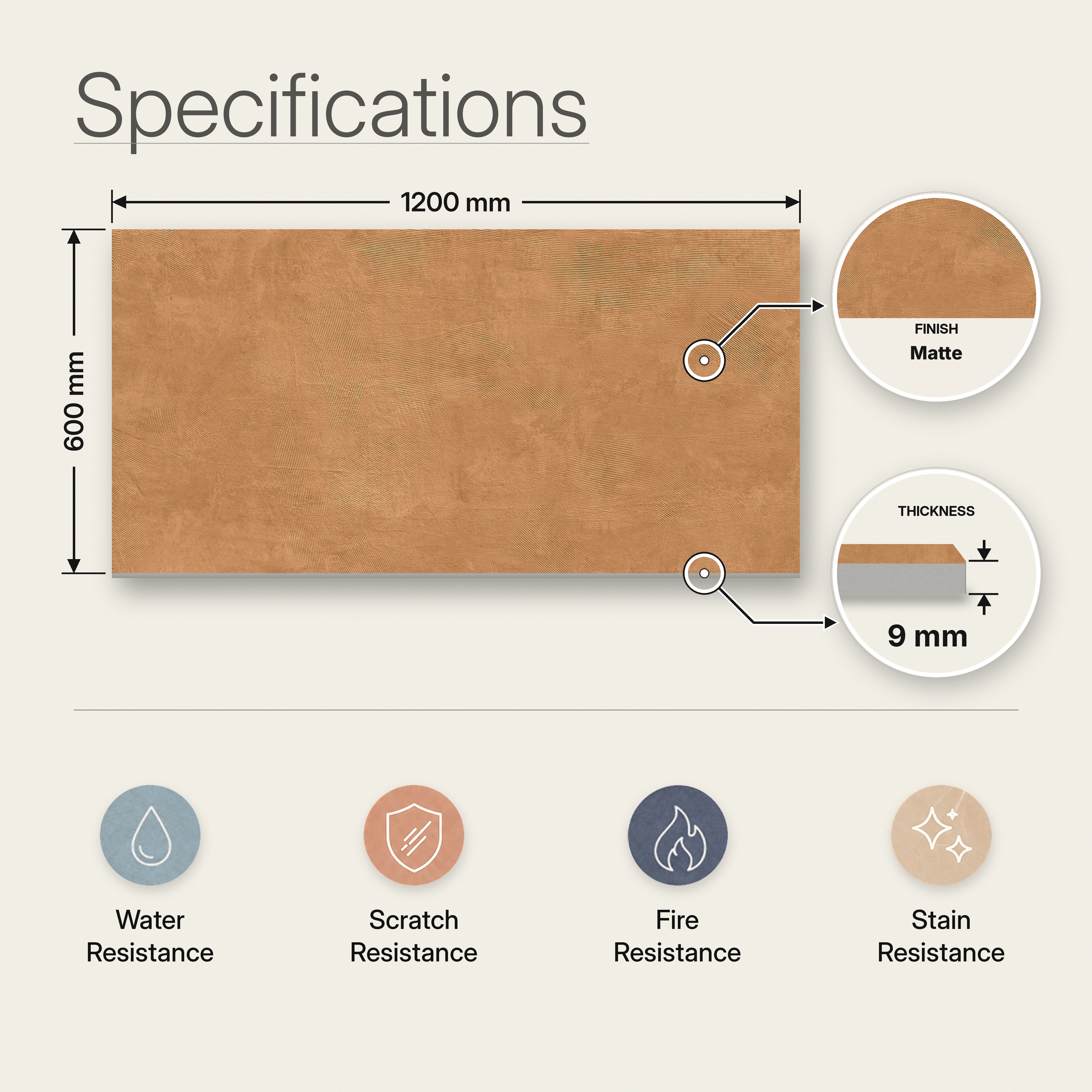 Cement Floor & Wall Tile TL 12696 F Mystic Terracotta 4 ft x 2 ft Punch Matte Finish Vitrified Tile - 9 mm