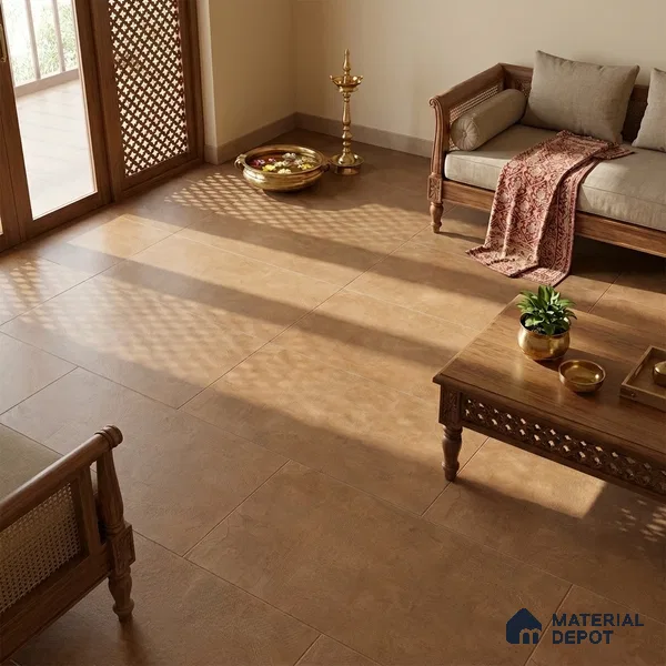 Cement Floor & Wall Tile TL 12696 F Mystic Terracotta 4 ft x 2 ft Punch Matte Finish Vitrified Tile - 9 mm