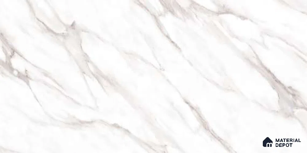 Marble Wall & Floor Tile TL 12697 Rough 4 ft x 2 ft Glossy Finish Vitrified Tile - 9 mm | 4 Random Designs | Suitable For Living Room, Bedroom, Dining
