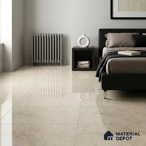 Marble Wall & Floor Tile TL 12702 Beige 4 ft x 2 ft Glossy Finish Vitrified Tile - 9 mm | 3 Random Designs | Suitable For Living Room, Bedroom, Dining
