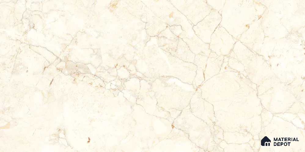 Marble Wall & Floor Tile TL 12702 Beige 4 ft x 2 ft Glossy Finish Vitrified Tile - 9 mm | 3 Random Designs | Suitable For Living Room, Bedroom, Dining