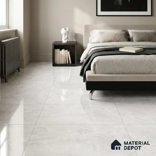 Marble Wall & Floor Tile TL 12703 C Silver 4 ft x 2 ft Glossy Finish Vitrified Tile - 9 mm | 6 Random Designs | Suitable For Living Room, Bedroom, Dining