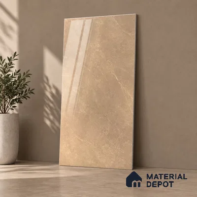 Marble Wall & Floor Tile TL 12704 B Brown 4 ft x 2 ft Glossy Finish Vitrified Tile - 9 mm | 6 Random Designs | Suitable For Living Room, Bedroom, Dining