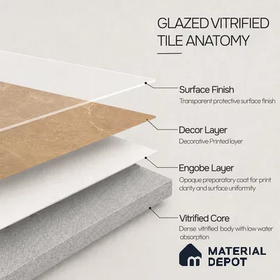 Marble Wall & Floor Tile TL 12704 B Brown 4 ft x 2 ft Glossy Finish Vitrified Tile - 9 mm | 6 Random Designs | Suitable For Living Room, Bedroom, Dining