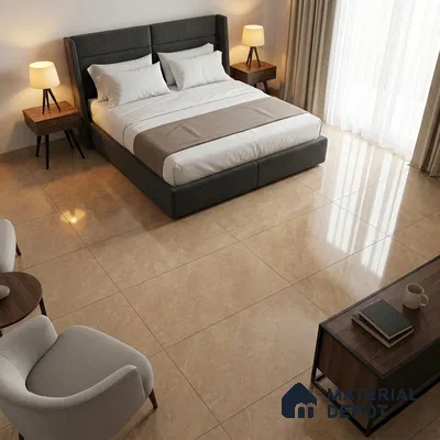 Marble Wall & Floor Tile TL 12704 B Brown 4 ft x 2 ft Glossy Finish Vitrified Tile - 9 mm | 6 Random Designs | Suitable For Living Room, Bedroom, Dining