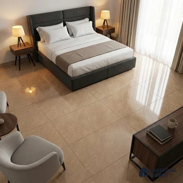 Marble Wall & Floor Tile TL 12704 B Brown 4 ft x 2 ft Glossy Finish Vitrified Tile - 9 mm | 6 Random Designs | Suitable For Living Room, Bedroom, Dining