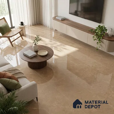Marble Wall & Floor Tile TL 12704 B Brown 4 ft x 2 ft Glossy Finish Vitrified Tile - 9 mm | 6 Random Designs | Suitable For Living Room, Bedroom, Dining