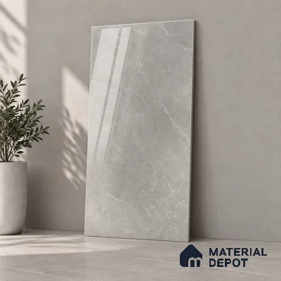Marble Wall & Floor Tile TL 12704 D Grey 4 ft x 2 ft Glossy Finish Vitrified Tile - 9 mm | 6 Random Designs | Suitable For Living Room, Bedroom, Dining