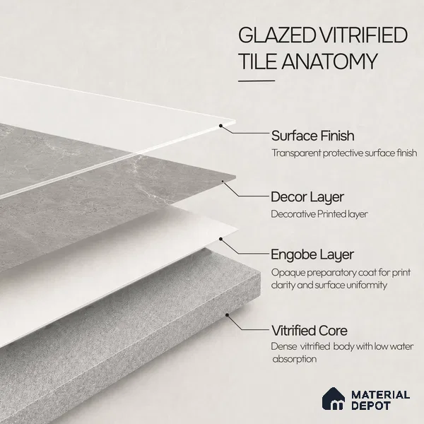 Marble Wall & Floor Tile TL 12704 D Grey 4 ft x 2 ft Glossy Finish Vitrified Tile - 9 mm | 6 Random Designs | Suitable For Living Room, Bedroom, Dining