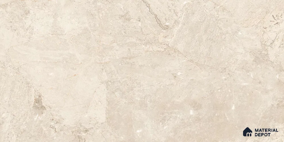 Marble Wall & Floor Tile TL 12705 C Cream 4 ft x 2 ft Glossy Finish Vitrified Tile - 9 mm | 6 Random Designs | Suitable For Living Room, Bedroom, Dining