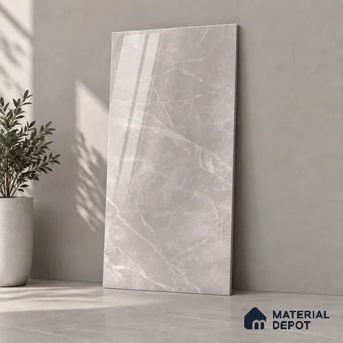 Marble Wall & Floor Tile TL 12706 D Dove 4 ft x 2 ft Glossy Finish Vitrified Tile - 9 mm | 5 Random Designs | Suitable For Living Room, Bedroom, Dining