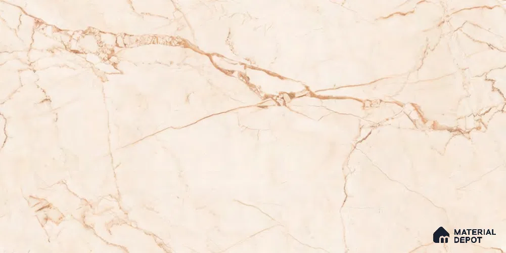 Marble Wall & Floor Tile TL 12713 Cream 4 ft x 2 ft Glossy Finish Vitrified Tile - 9 mm | 3 Random Designs | Suitable For Living Room, Bedroom, Dining