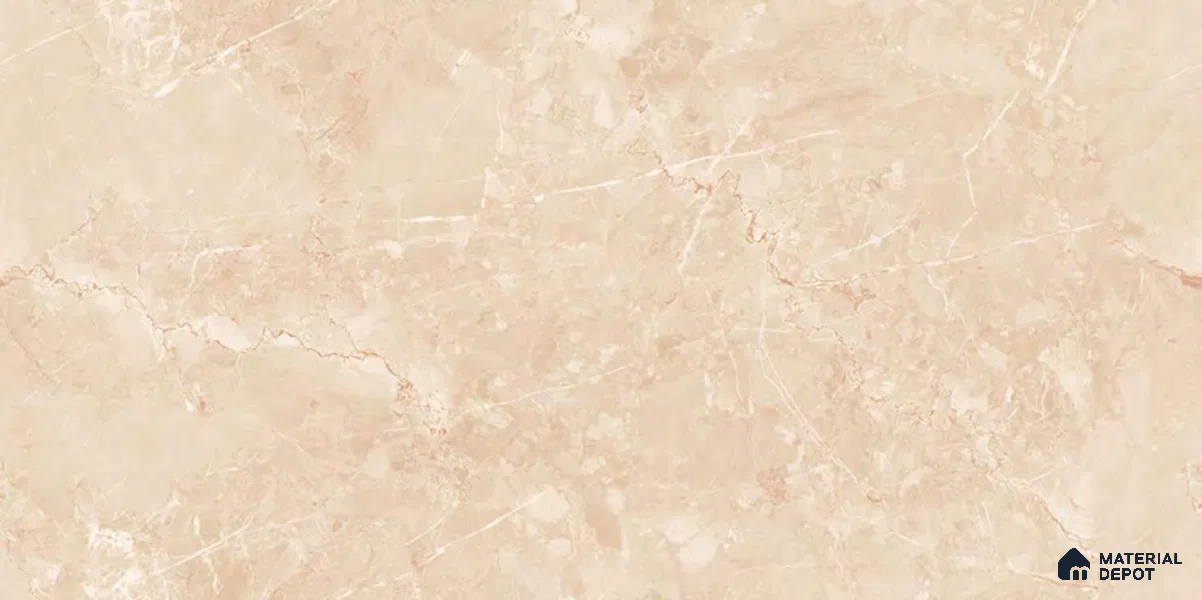 Marble Wall & Floor Tile TL 12715 Ivory 4 ft x 2 ft Glossy Finish Vitrified Tile - 9 mm | 4 Random Designs | Suitable For Living Room, Bedroom, Dining