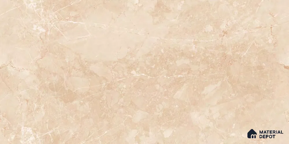 Marble Wall & Floor Tile TL 12715 Ivory 4 ft x 2 ft Glossy Finish Vitrified Tile - 9 mm | 4 Random Designs | Suitable For Living Room, Bedroom, Dining