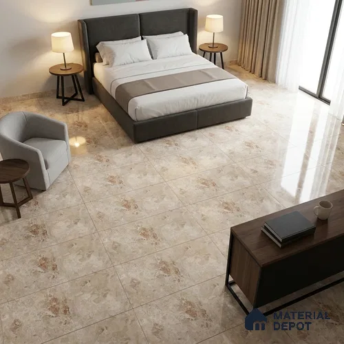 Marble Wall & Floor Tile TL 12716 Pink 4 ft x 2 ft Glossy Finish Vitrified Tile - 9 mm | 4 Random Designs | Suitable For Living Room, Bedroom, Dining