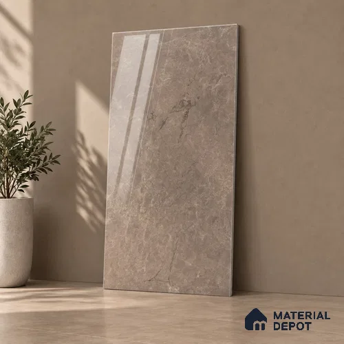 Marble Wall & Floor Tile TL 12722 E Choco 4 ft x 2 ft Glossy Finish Vitrified Tile - 8 mm | 5 Random Designs | Suitable For Living Room, Bedroom, Dining