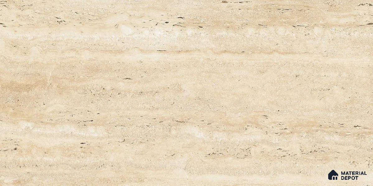 Marble Travertine Wall & Floor Tile TL 12723 Gialo 4 ft x 2 ft Glossy Finish Vitrified Tile - 8 mm | 2 Random Designs | Suitable for Living Room, Dining, Feature / Accent Walls