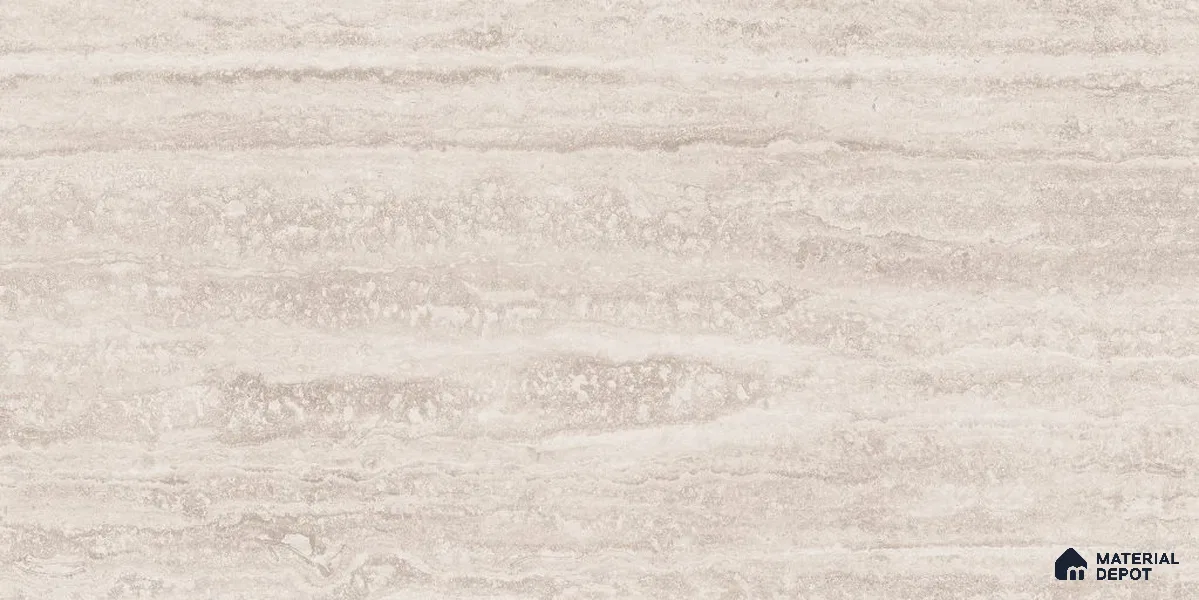 Marble Travertine Wall & Floor Tile TL 12723 C Beige 4 ft x 2 ft Glossy Finish Vitrified Tile - 8 mm | 6 Random Designs | Suitable for Living Room, Dining, Feature / Accent Walls