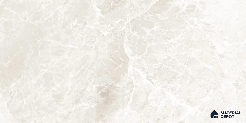 Marble Wall & Floor Tile TL 12724 Bianco 4 ft x 2 ft Glossy Finish Vitrified Tile - 8 mm | 2 Random Designs | Suitable For Living Room, Bedroom, Dining