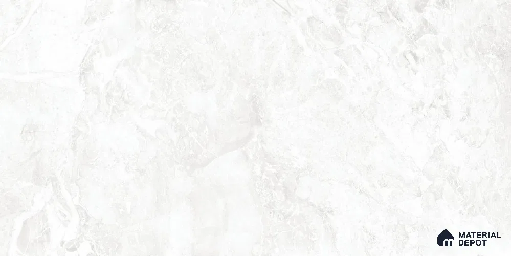 Marble Wall & Floor Tile TL 12727 White 4 ft x 2 ft Glossy Finish Vitrified Tile - 8 mm | 3 Random Designs | Suitable For Living Room, Bedroom, Dining