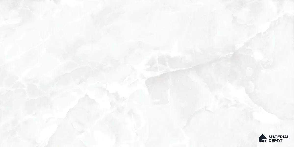 Marble Wall & Floor Tile TL 12729 B White 4 ft x 2 ft Glossy Finish Vitrified Tile - 8 mm | 5 Random Designs | Suitable For Living Room, Bedroom, Dining