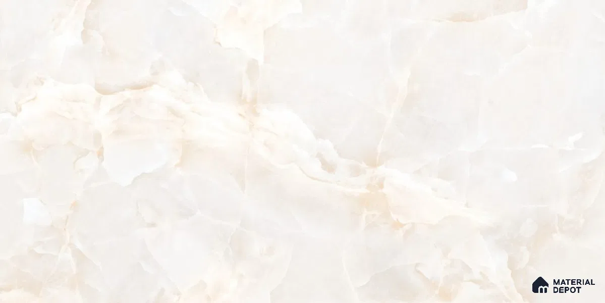 Marble Wall & Floor Tile TL 12729 C Cream 4 ft x 2 ft Glossy Finish Vitrified Tile - 8 mm | 5 Random Designs | Suitable For Living Room, Bedroom, Dining