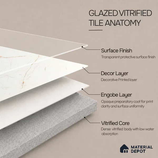 Marble Endless Wall & Floor Tile TL 12731 Silver 4 ft x 2 ft Glossy Finish Vitrified Tile - 8 mm | 4 Random Designs | Suitable For Living Room, Bedroom, Dining