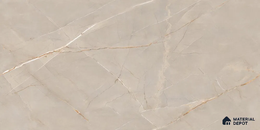Marble Endless Wall & Floor Tile TL 12731 B Grey 4 ft x 2 ft Glossy Finish Vitrified Tile - 8 mm | 4 Random Designs | Suitable For Living Room, Bedroom, Dining