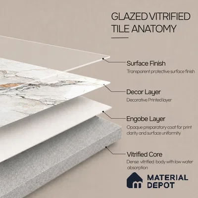 Marble Endless Wall & Floor Tile TL 12732 White 4 ft x 2 ft Glossy Finish Vitrified Tile - 8 mm | 3 Random Designs | Suitable For Living Room, Bedroom, Dining