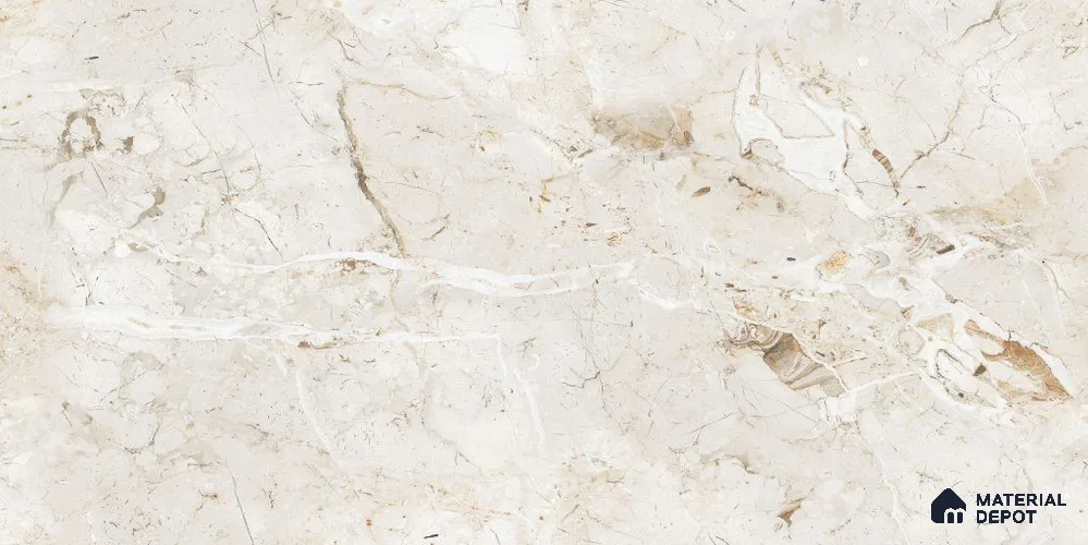 Marble Endless Wall & Floor Tile TL 12733 White 4 ft x 2 ft Glossy Finish Vitrified Tile - 8 mm | 4 Random Designs | Suitable For Living Room, Bedroom, Dining
