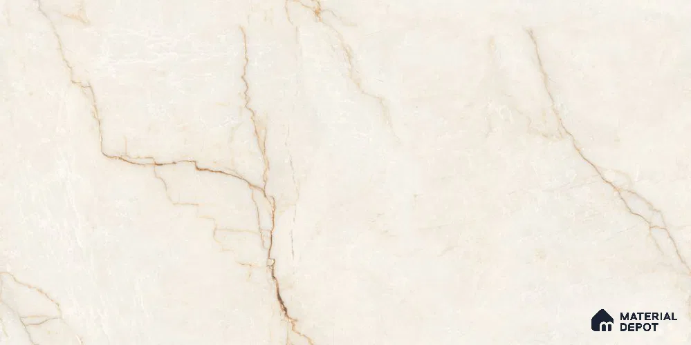 Marble Endless Wall & Floor Tile TL 12734 Beige 4 ft x 2 ft Glossy Finish Vitrified Tile - 8 mm | 4 Random Designs | Suitable For Living Room, Bedroom, Dining