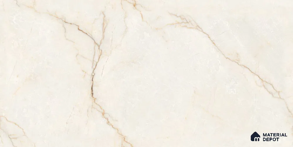 Marble Endless Wall & Floor Tile TL 12734 Beige 4 ft x 2 ft Glossy Finish Vitrified Tile - 8 mm | 4 Random Designs | Suitable For Living Room, Bedroom, Dining