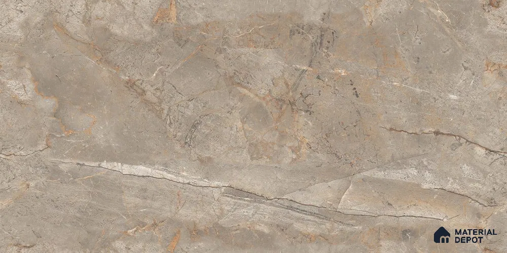 Marble Endless Wall & Floor Tile TL 12735 Brown 4 ft x 2 ft Glossy Finish Vitrified Tile - 8 mm | 4 Random Designs | Suitable For Living Room, Bedroom, Dining
