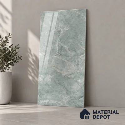 Marble Endless Wall & Floor Tile TL 12736 B Verde 4 ft x 2 ft Glossy Finish Vitrified Tile - 8 mm | 4 Random Designs | Suitable For Living Room, Bedroom, Dining