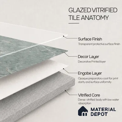 Marble Endless Wall & Floor Tile TL 12736 B Verde 4 ft x 2 ft Glossy Finish Vitrified Tile - 8 mm | 4 Random Designs | Suitable For Living Room, Bedroom, Dining