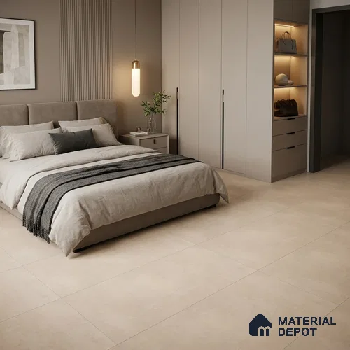 Plain Wall & Floor Tile TL 12738 B Ivory 4 ft x 2 ft Matte Finish Vitrified Tile - 8.5 mm | Suitable For Living Room, Hall, Bedroom