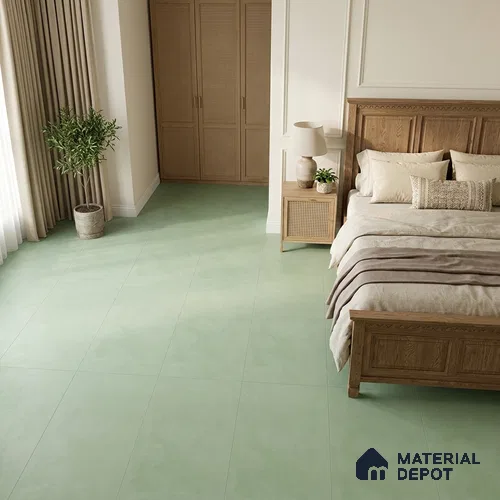 Cement Wall & Floor Tile TL 12738 E Green 4 ft x 2 ft Matte Finish Vitrified Tile - 8.5 mm | Suitable For Living Room, Hall, Bedroom