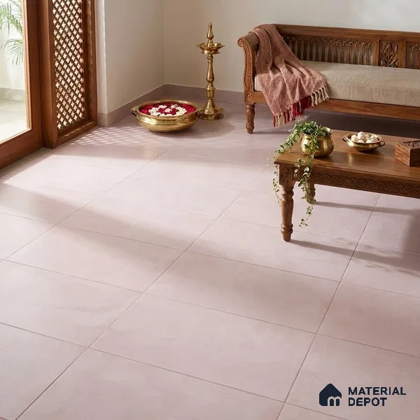 Cement Wall & Floor Tile TL 12738 H Pink 4 ft x 2 ft Matte Finish Vitrified Tile - 8.5 mm | Suitable For Living Room, Hall, Bedroom