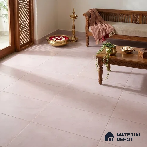 Cement Wall & Floor Tile TL 12738 H Pink 4 ft x 2 ft Matte Finish Vitrified Tile - 8.5 mm | Suitable For Living Room, Hall, Bedroom