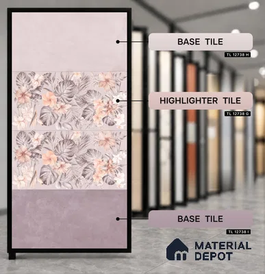 Cement Wall & Floor Tile TL 12738 H Pink 4 ft x 2 ft Matte Finish Vitrified Tile - 8.5 mm | Suitable For Living Room, Hall, Bedroom